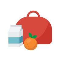 School lunch food boxes meal and snack. Vector illustration in flat style