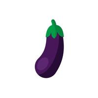 Eggplant Vegetable Icon White Background Flat Style Print Web Design eps 10 vector