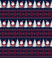 Knitted Christmas and New Year pattern. Wool Knitting Sweater Design. Wallpaper wrapping paper textile print. vector