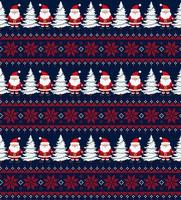 Knitted Christmas and New Year pattern. Wool Knitting Sweater Design. Wallpaper wrapping paper textile print. vector