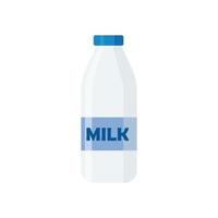 Milk bottle flat style on white background vector