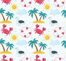Seamless colorful summer beach pattern vector