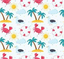 Seamless colorful summer beach pattern vector