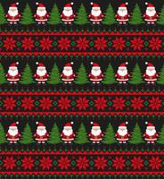 Knitted Christmas and New Year pattern. Wool Knitting Sweater Design. Wallpaper wrapping paper textile print. vector