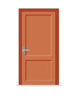 Vector Closed Door with Frame Isolated on Background