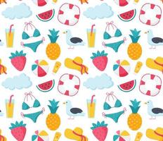 Seamless colorful summer beach pattern vector
