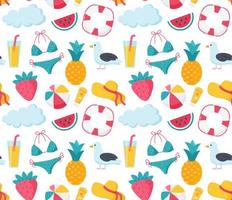 Seamless colorful summer beach pattern vector