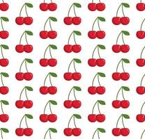Vector seamless pattern in cherries on a white background