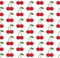 Vector seamless pattern in cherries on a white background