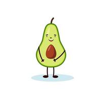 avocado cute character, illustration for kids in cartoon style isolated on white background eps 10 vector
