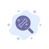 Search Bone Science Blue Icon on Abstract Cloud Background vector