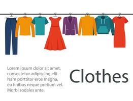 Banner hanger with clothes vector illustration