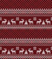 Knitted Christmas and New Year pattern at Buffalo Plaid. Wool Knitting Sweater Design. Wallpaper wrapping paper textile print. vector