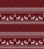 Knitted Christmas and New Year pattern at Buffalo Plaid. Wool Knitting Sweater Design. Wallpaper wrapping paper textile print. vector