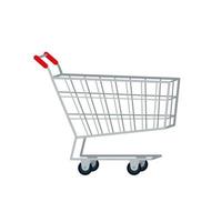 Supermarket grocery cart Vector flat illustration. Eps 10