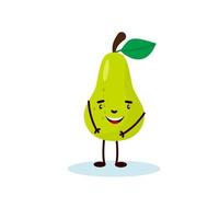 pear cute character, illustration for kids in cartoon style isolated on white background eps 10 vector