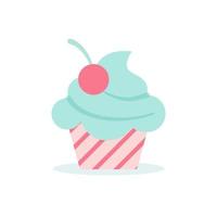 Sweet yummy cupcake, creamy cake, vector ilustration