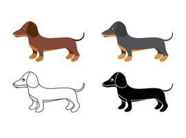 Vector illustration of dachshund for print and web design on a white background eps 10