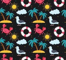 Seamless colorful summer beach pattern vector