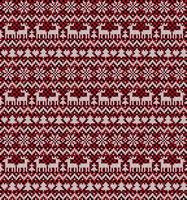 Knitted Christmas and New Year pattern at Buffalo Plaid. Wool Knitting Sweater Design. Wallpaper wrapping paper textile print. vector