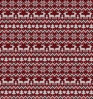 Knitted Christmas and New Year pattern at Buffalo Plaid. Wool Knitting Sweater Design. Wallpaper wrapping paper textile print. vector