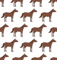 Seamless pattern with bay horses running horses and riders. vector