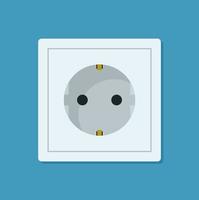 Electrical outlet. Wall socket with cable. Vector illustration in flat style