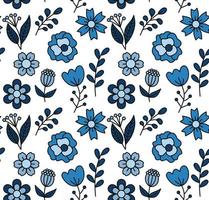 Flower graphic design. Trendy creative seamless pattern with hand drawn flowers and leaves and abstract shapes. For printing for modern and original textile, wrapping paper, wall art design vector