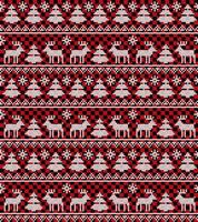 Knitted Christmas and New Year pattern at Buffalo Plaid. Wool Knitting Sweater Design. Wallpaper wrapping paper textile print. vector