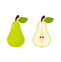 Pear vector icon on white background, flat, cartoon style. For web design and print. eps 10