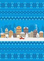 Knitted Christmas and New Year pattern. Wool Knitting Sweater Design. Wallpaper wrapping paper textile print. vector