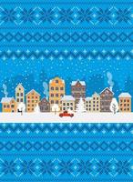 Knitted Christmas and New Year pattern. Wool Knitting Sweater Design. Wallpaper wrapping paper textile print. vector