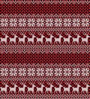 Knitted Christmas and New Year pattern at Buffalo Plaid. Wool Knitting Sweater Design. Wallpaper wrapping paper textile print. vector