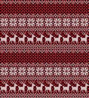 Knitted Christmas and New Year pattern at Buffalo Plaid. Wool Knitting Sweater Design. Wallpaper wrapping paper textile print. vector