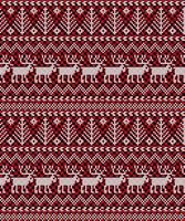 Knitted Christmas and New Year pattern at Buffalo Plaid. Wool Knitting Sweater Design. Wallpaper wrapping paper textile print. vector