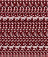 Knitted Christmas and New Year pattern at Buffalo Plaid. Wool Knitting Sweater Design. Wallpaper wrapping paper textile print. vector