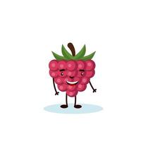 raspberry cute character, illustration for kids in cartoon style isolated on white background eps 10 vector