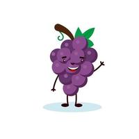 personaje lindo de uvas, ilustración para niños en estilo de dibujos animados aislado en fondo blanco eps 10 vector