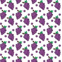 uvas fruta plana con hojas vector patrón de fondo sin fisuras. escalable y editable. patrón vectorial para textil, impresión, tela, telón de fondo, papel pintado, fondo. eps 10