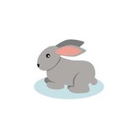 rabbit icon flat style on white background vector