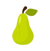Pear vector icon on white background, flat, cartoon style. For web design and print. eps 10