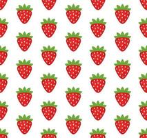 Vector seamless pattern in strawberries on a white background