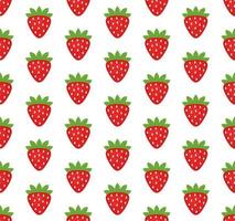 Vector seamless pattern in strawberries on a white background