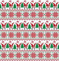 Knitted Christmas and New Year pattern. Wool Knitting Sweater Design. Wallpaper wrapping paper textile print. vector