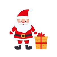 Vector cartoon illustration of cute Santa Claus. christmas greeting card vector illustration design