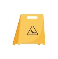 Wet floors caution sign. Cleaning accessories flat style. vector