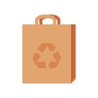 Eco empty bag kraft brown blank cardboard rectangle isolated on white background. vector