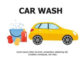 Car washing service. Web illustrations in flat style. vector