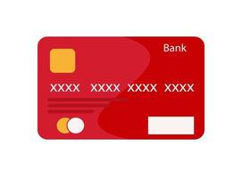 Red credit cards with colorful abstract design background. ... Vector flat illustration design