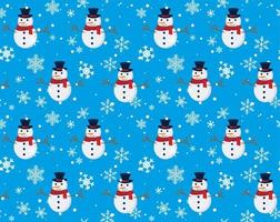 Vector seamless pattern with snowman, snow. Winter simple, stylish Scandinavian repeat texture for wrapping, web page background, Christmas, New Year greeting card, fabrics, home decor, scrapbooking